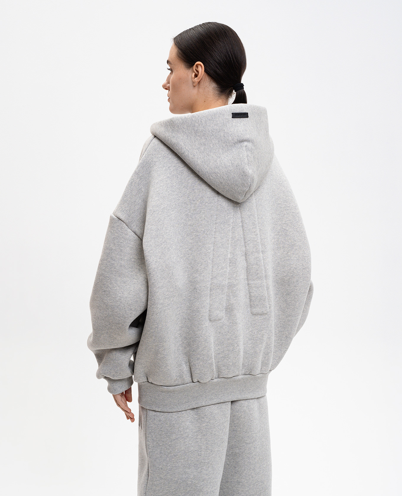 

Grey insulated zip hoodie with logo Fear of God