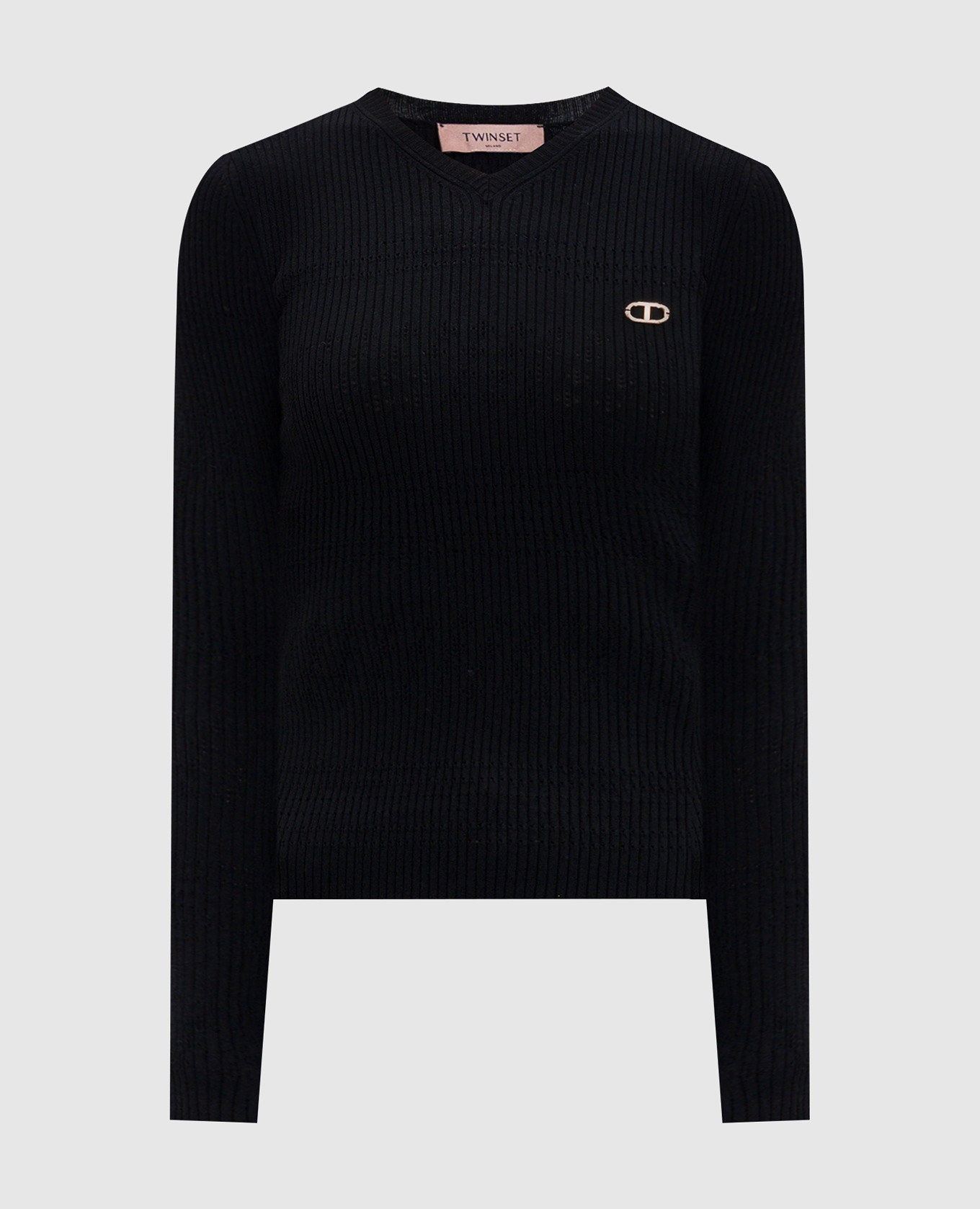 Black ribbed pullover Twinset