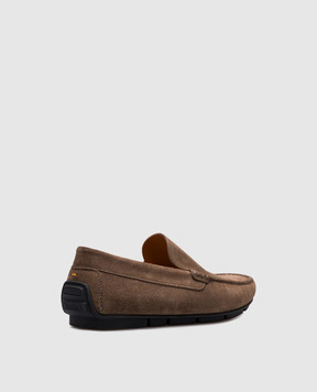 Doucal's Brown leather loafers with logo DU3409HAVAUF009