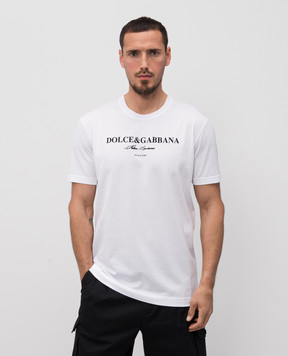 Dolce&Gabbana White T-shirt with logo print G8RN8TG7O9Y