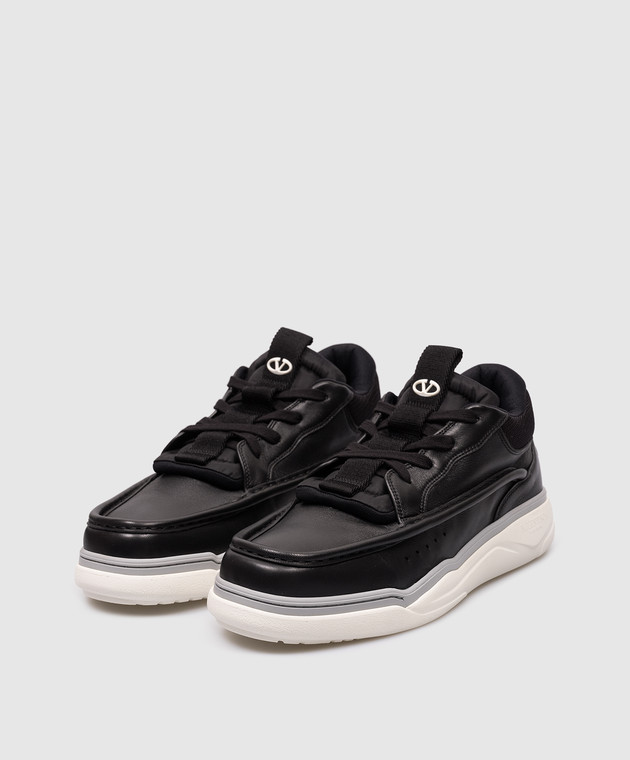 Valentino Zapatillas Runboot de piel negra con logo 5Y2S0I14SWG