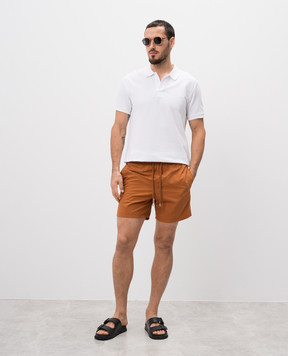 Vilebrequin Brown swim shorts with logo patch MOOC4A00