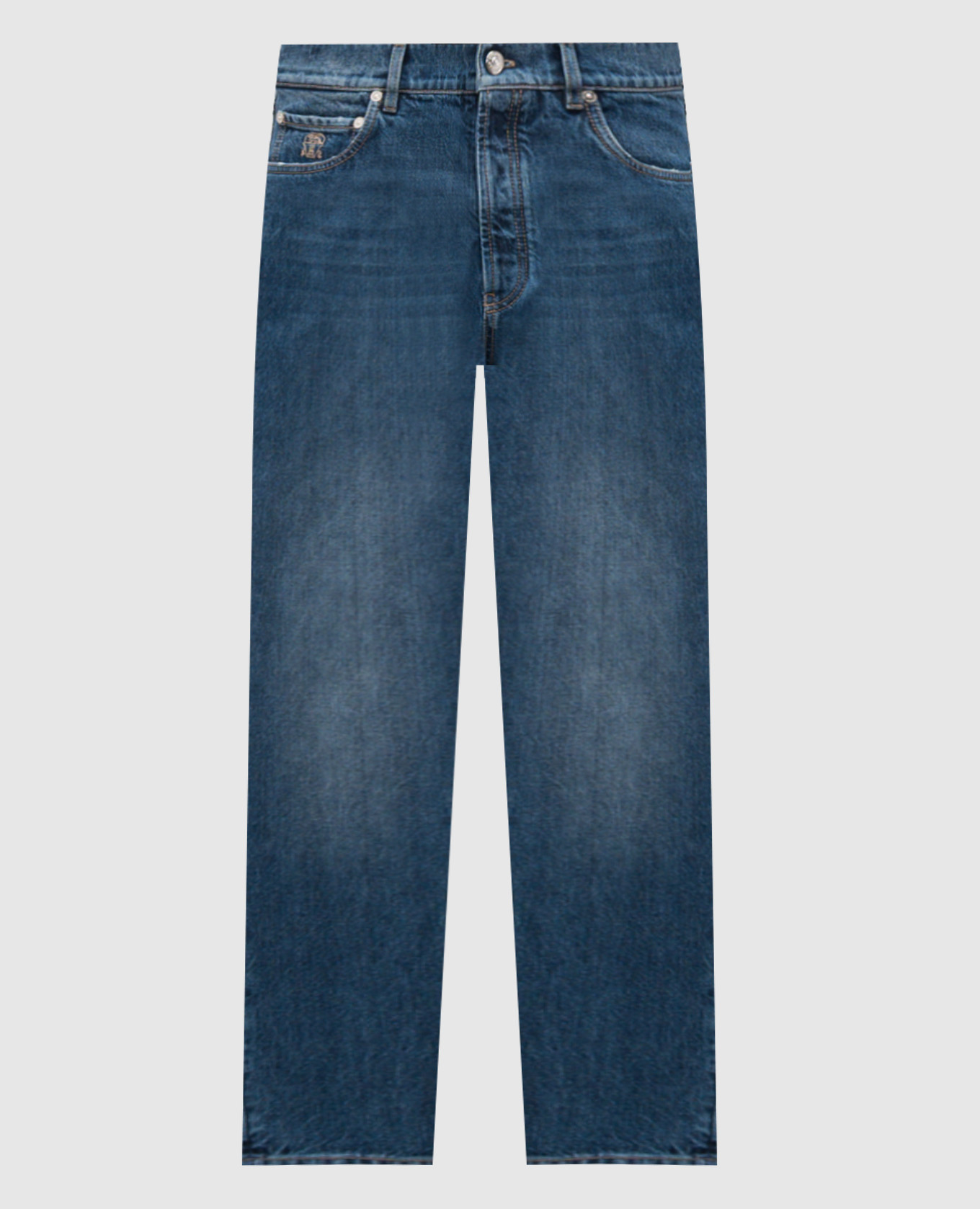 Blue jeans with a worn effect Brunello Cucinelli