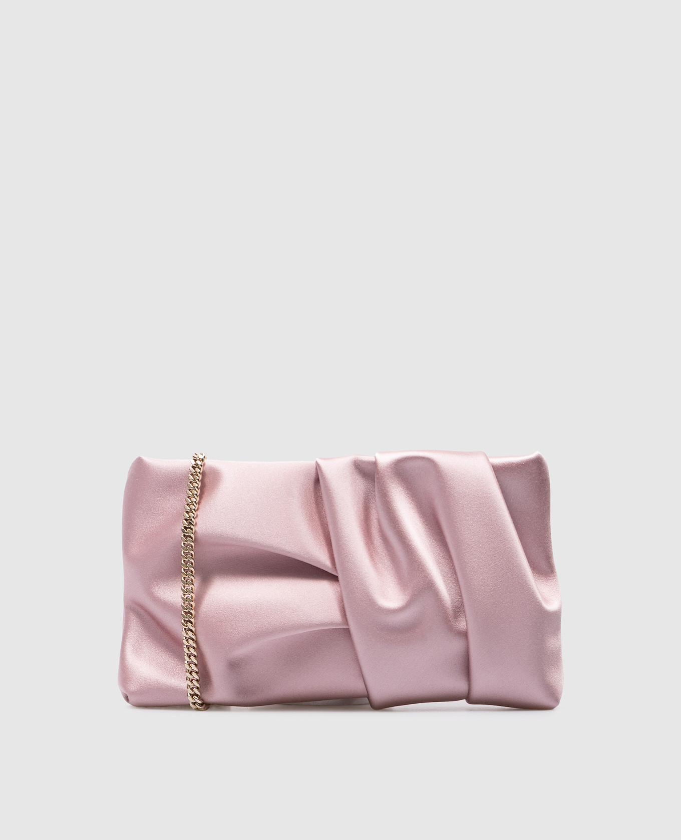 

Bonny Pink Satin Draped Clutch Jimmy Choo