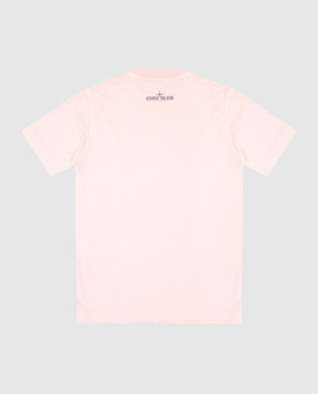 Stone Island Children's pink T-shirt with logo emblem print K1S162100010S01281012