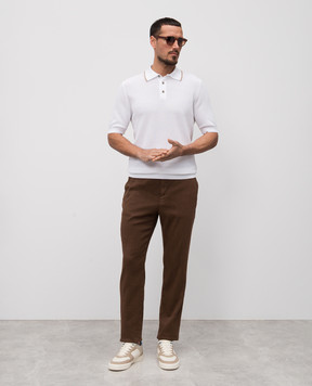 Peserico Brown linen pants R54595T002470