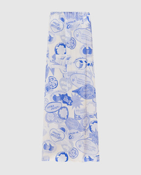 Jil Sander White printed maxi skirt J02MA0183J65189