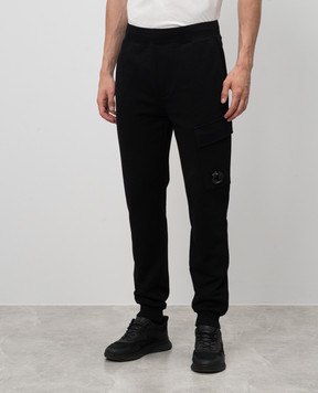 C.P. Company Black joggers with logo patch MSP017A005086W
