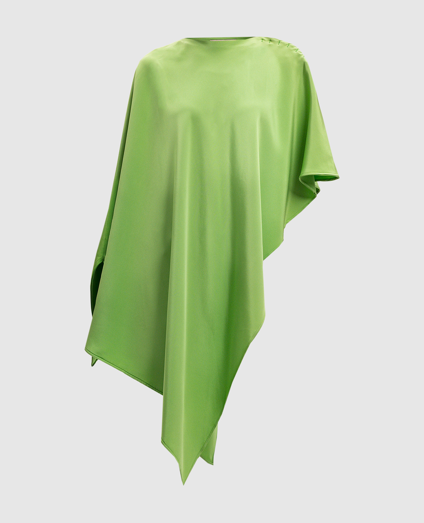 

Green silk poncho with an asymmetric cut Etro
