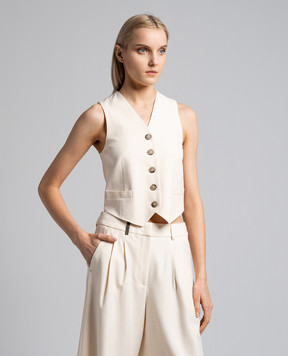Peserico Beige vest with branded patch S03605V01958