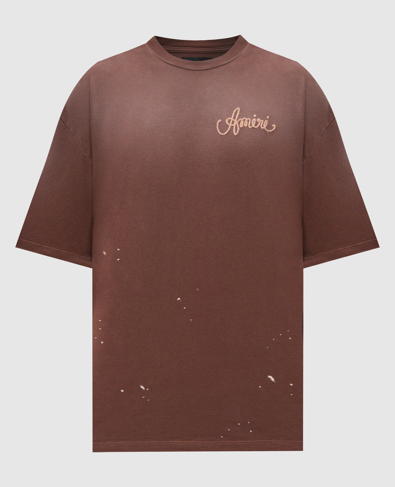 

Brown T-shirt with logo AMIRI