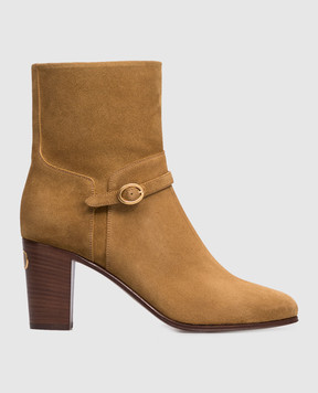 Valentino Khaki suede boots with VLogo emblem 7W2S0MT7DHU