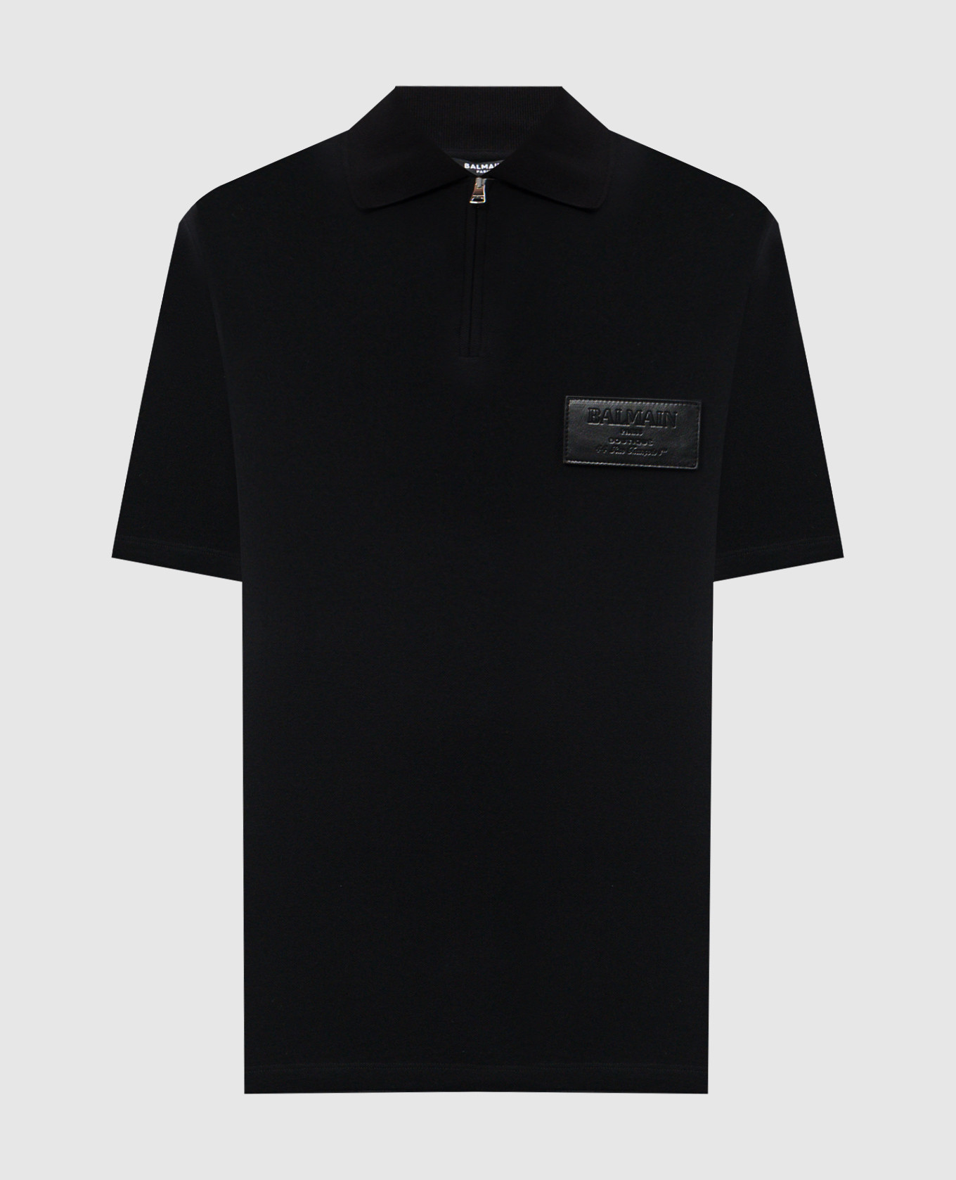 

Black polo with logo patch Balmain
