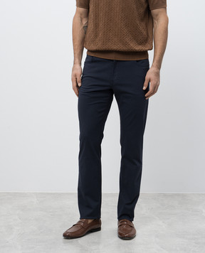 Stefano Ricci Blue pants with monogram logo MFT51B0110T209PT