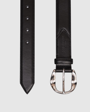 J&M DAVIDSON Black leather Disk belt with logo BDBB0XXSC30
