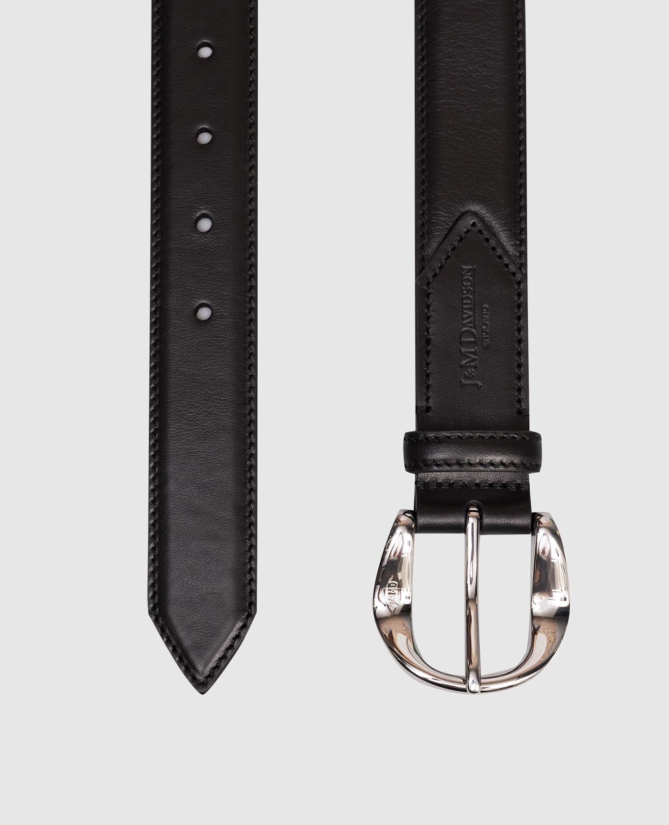 Black leather Disk belt with logo J&M DAVIDSON 3