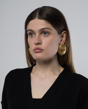 Balmain Balmain Signature Mesh Gold Earrings CN1XK287MLTN