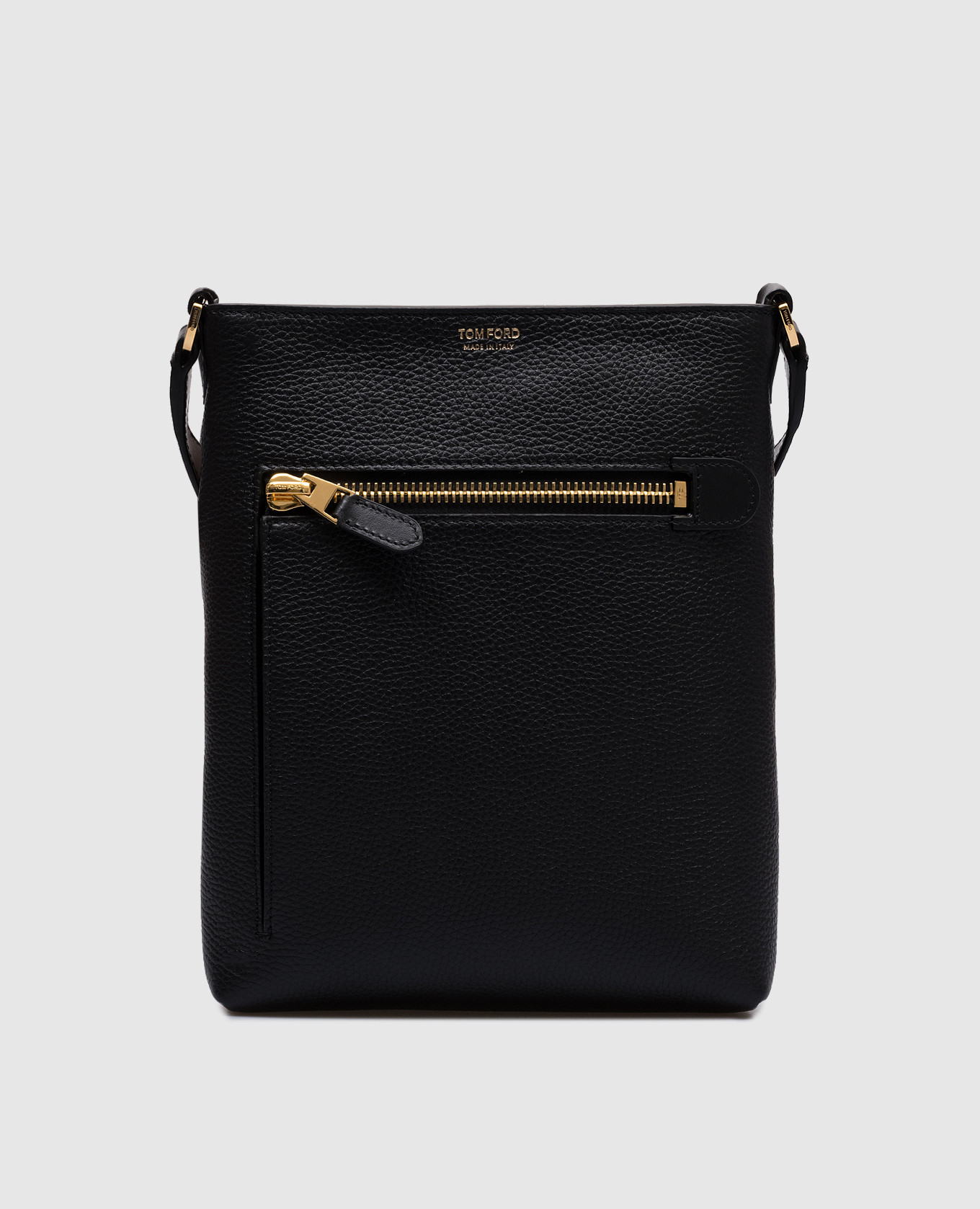 

Black leather bag with logo print Tom Ford