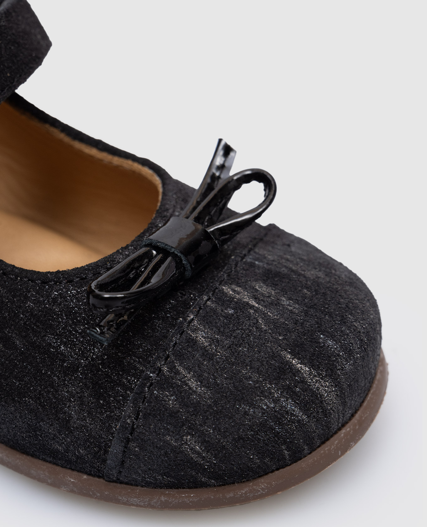 

Children's black suede shoes with a bow Zecchino D'oro