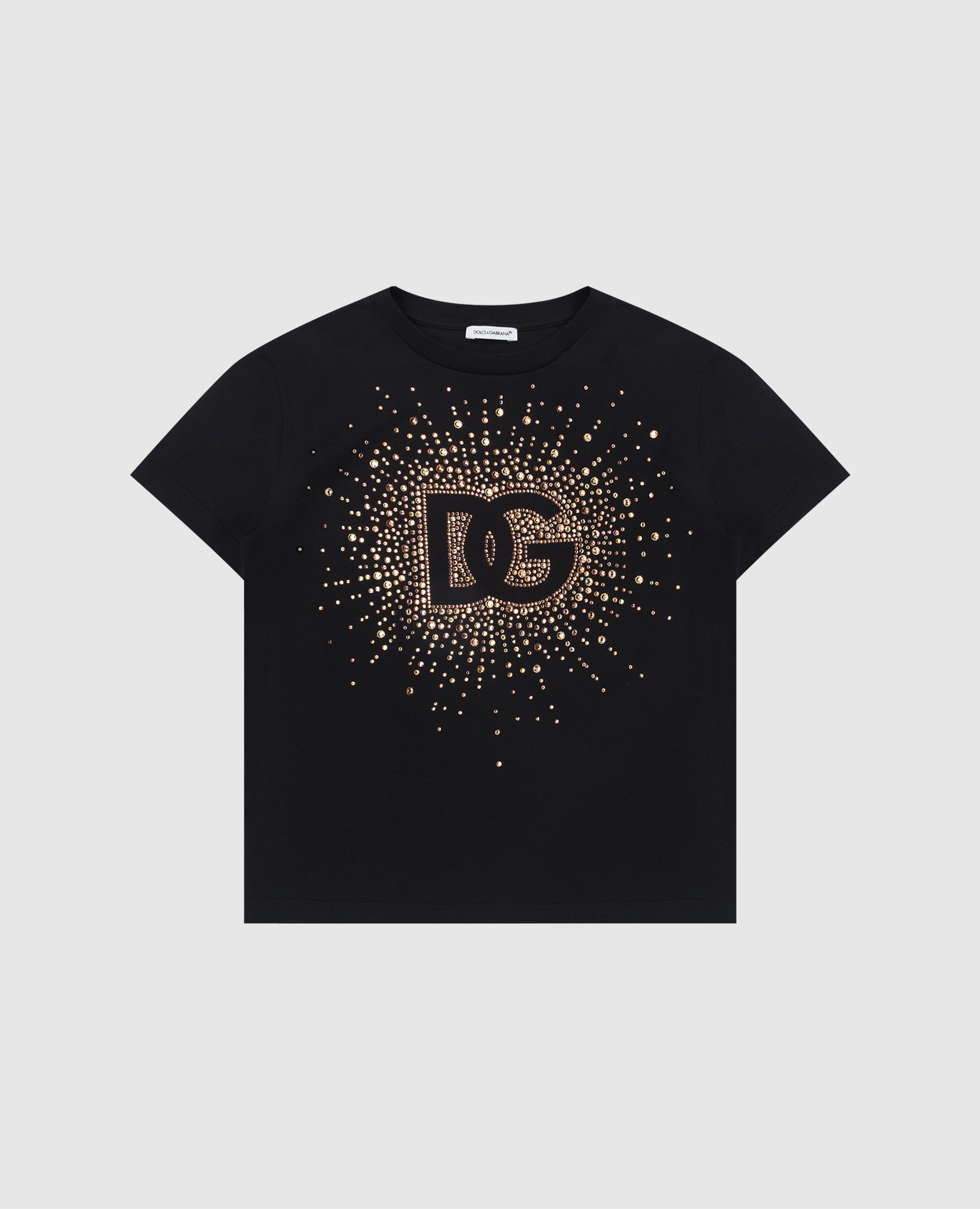 Children's black t-shirt with crystals dolce&gabbana