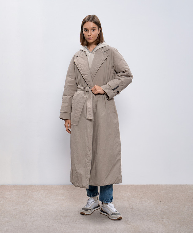 コート BRUNELLO CUCINELLI Women Coats MPMRA9715 C8539 Beige Wool and cashmere jacket in beige - Brunello Cucinelli
