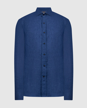 Brunello Cucinelli Blue patterned linen shirt MM6311718