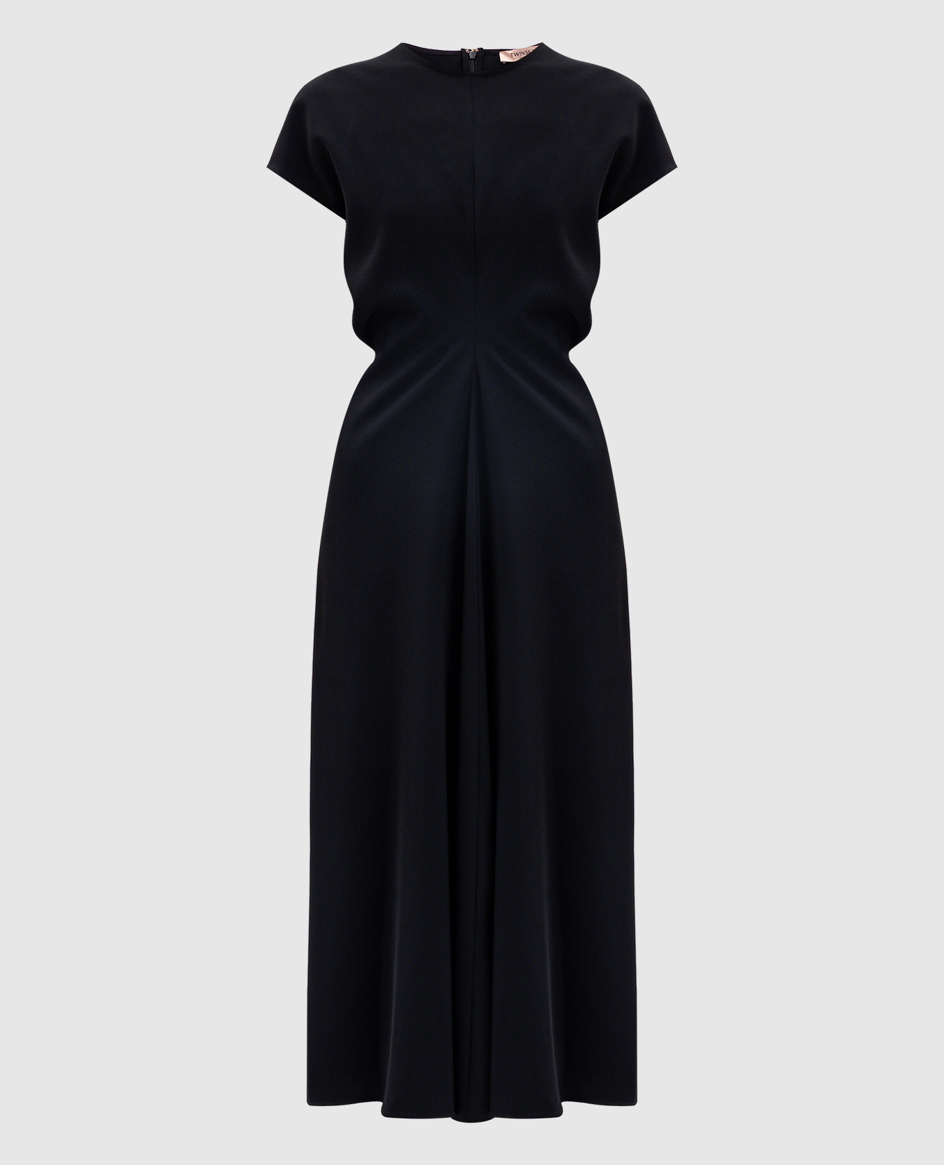 Black midi dress with logo Twinset