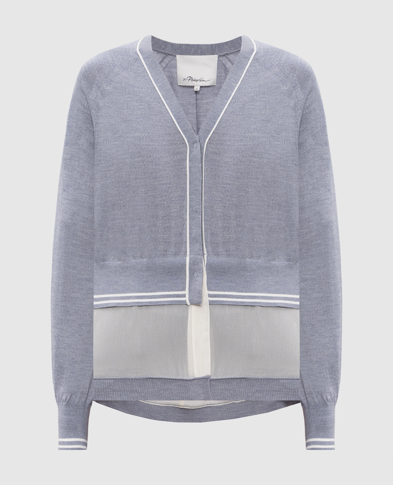 Grey wool cardigan with layering effect 3.1 Phillip Lim
