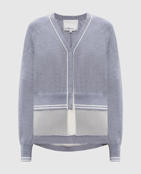 3.1 Phillip Lim Grey wool cardigan with layering effect P25170465FWM