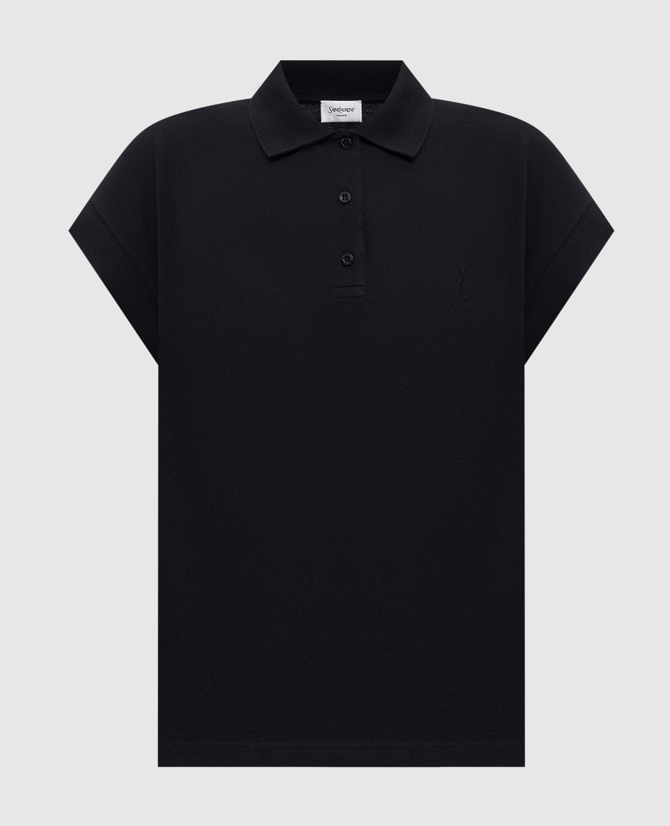 

Black polo with embroidered monogram logo Saint Laurent