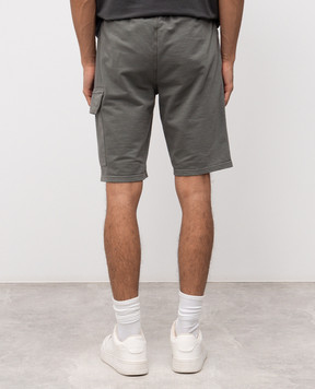 C.P. Company Grey cargo shorts with logo patch MSB704A002246G