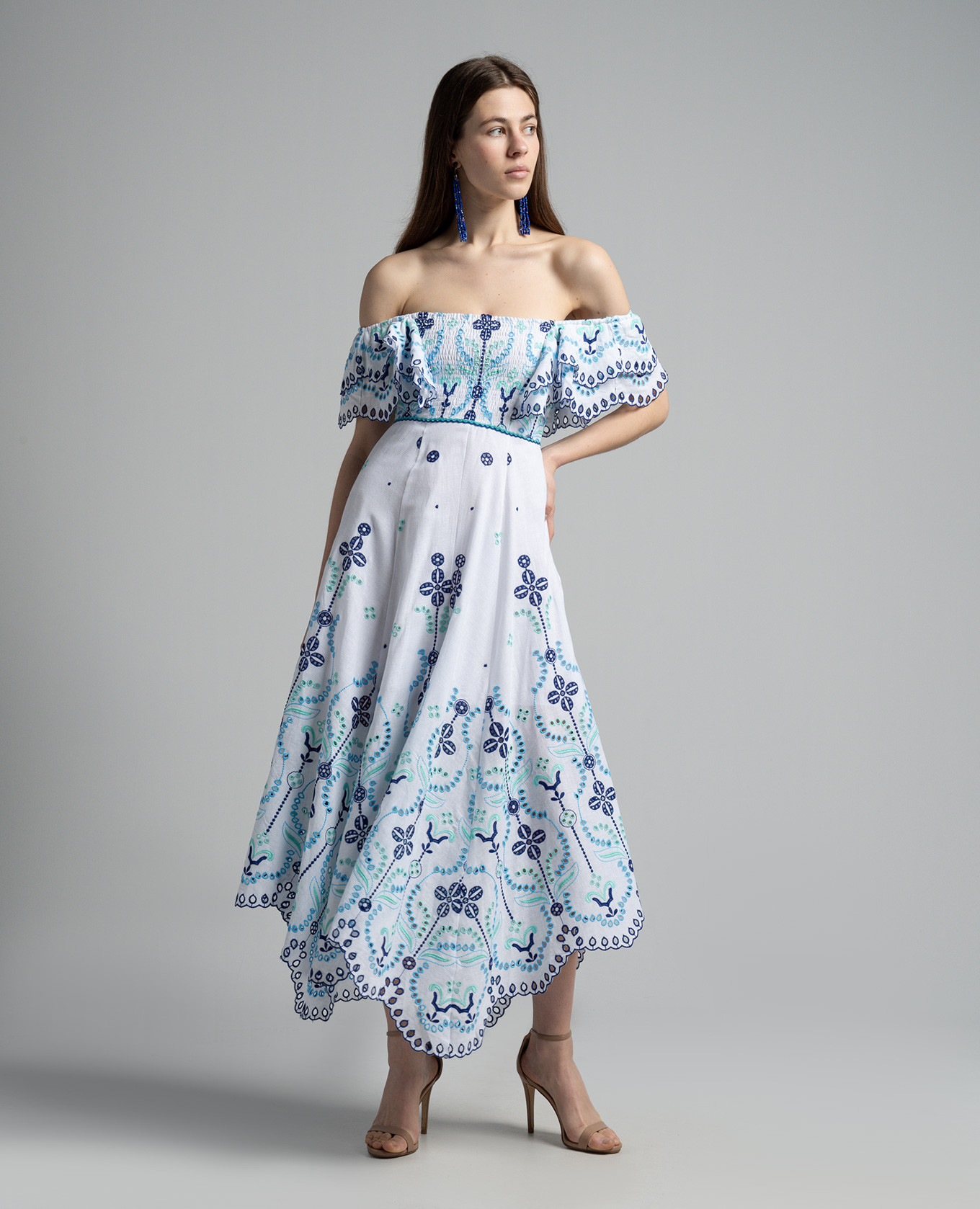 

Sheen white midi dress with broderie embroidery Charo Ruiz