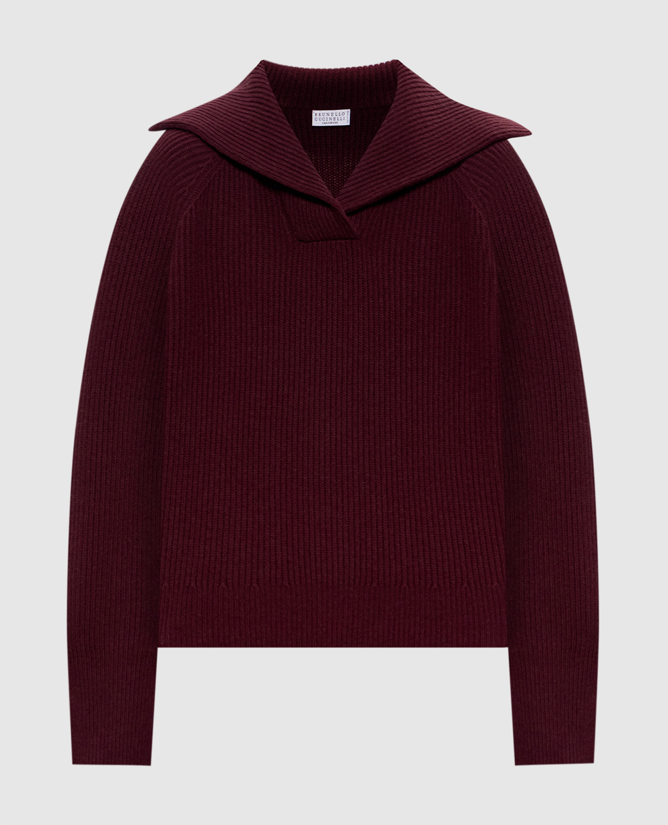 Burgundy sweater made of wool, cashmere and silk Brunello Cucinelli
