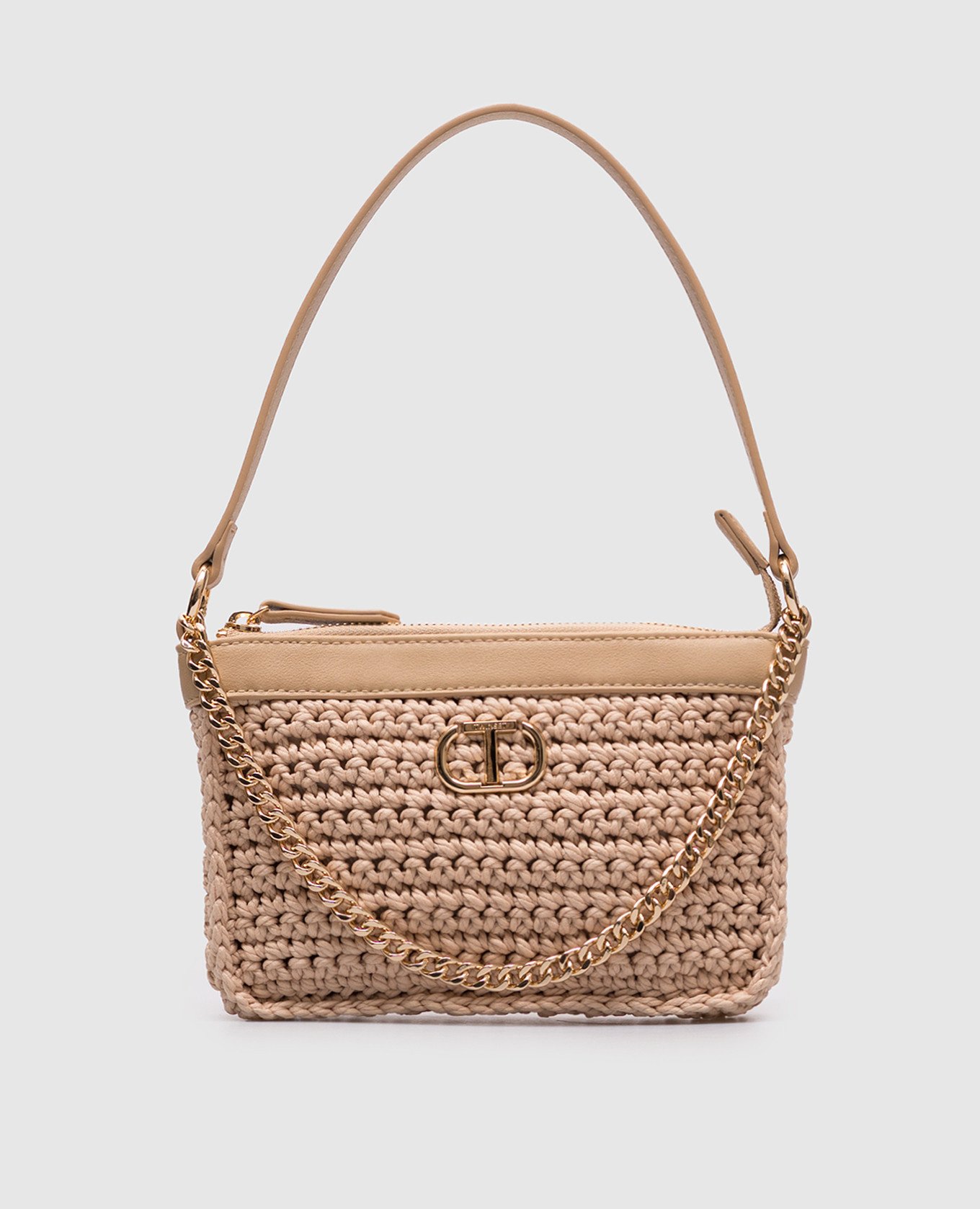 

Beige Petite bag with emblem Twinset