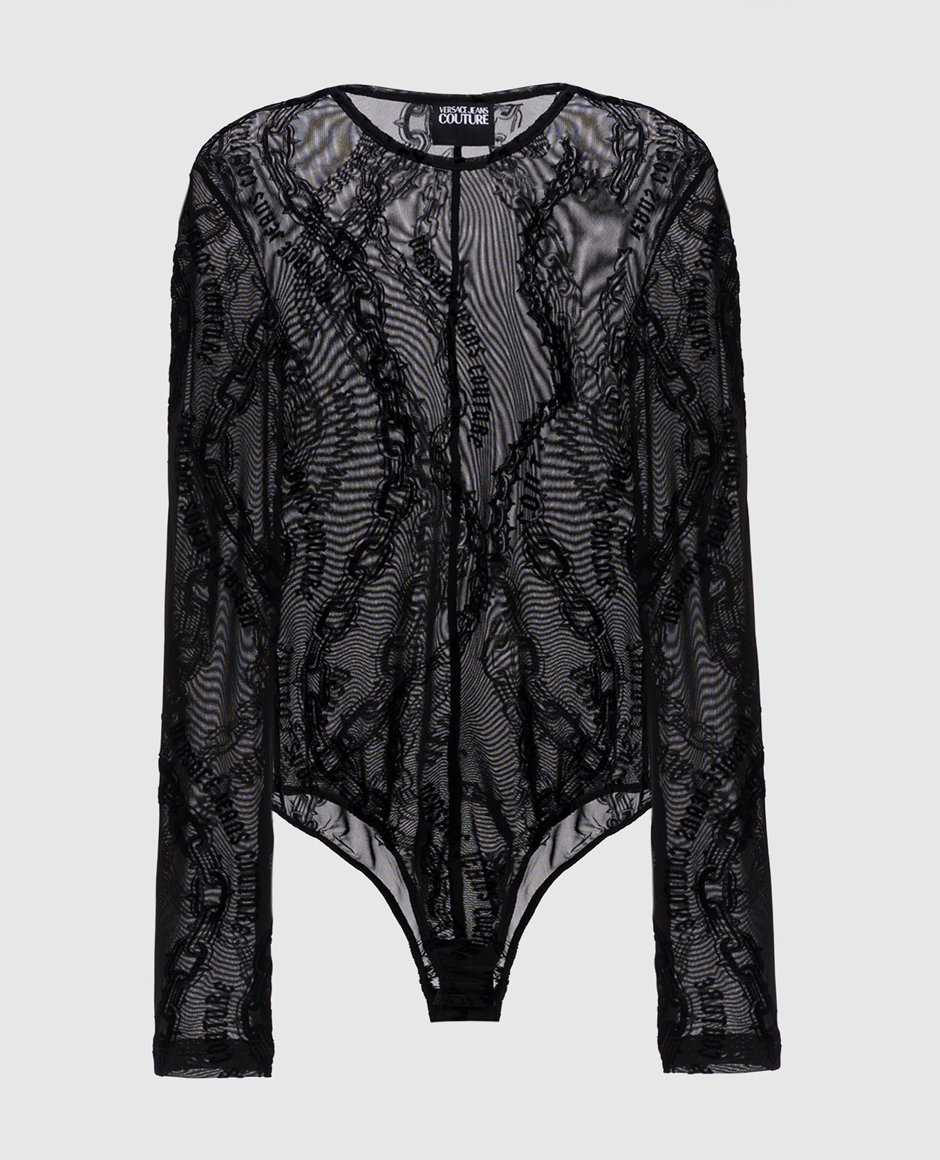 

Black chain couture mesh bodysuit Versace Jeans Couture