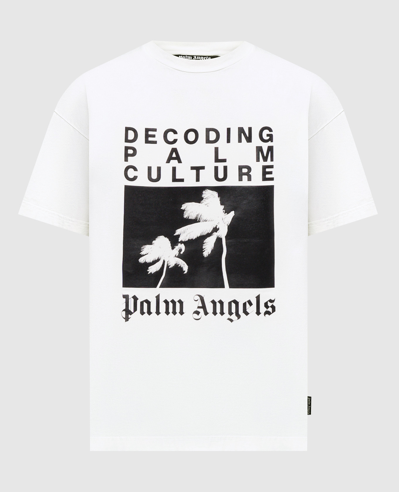 White T-shirt with logo print Palm Angels