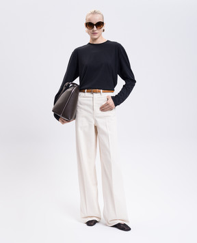 Toteme Beige jeans with logo patch 242WRB2429FB0083