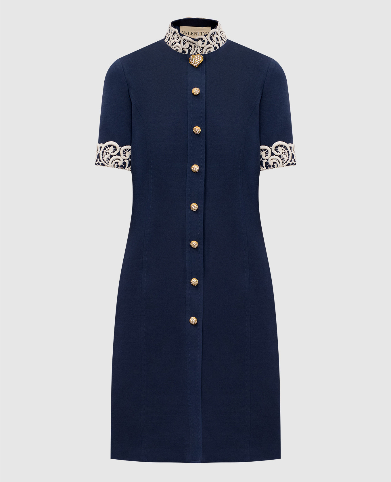 

Blue wool and silk midi dress Valentino