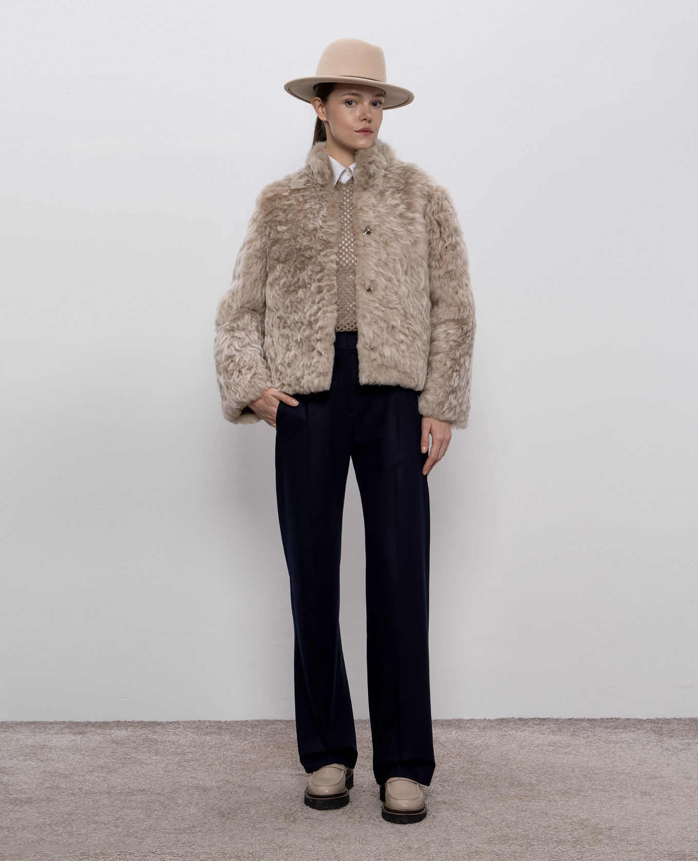 

Brown openwork sweater with wool Brunello Cucinelli