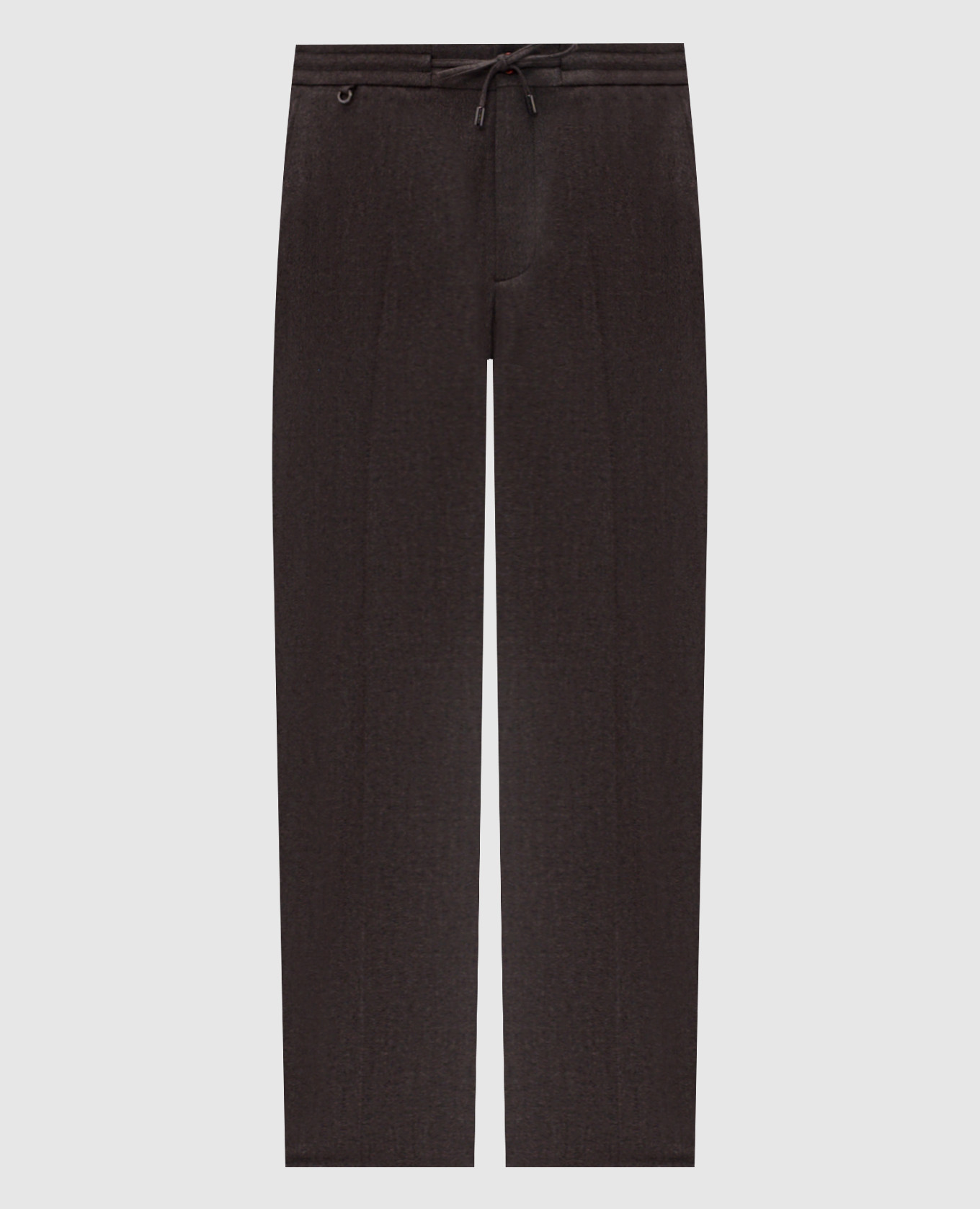 Brown cashmere pants with monogram logo Stefano Ricci
