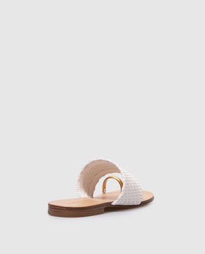 Simkhai Ariana white woven flip-flops 125S007V