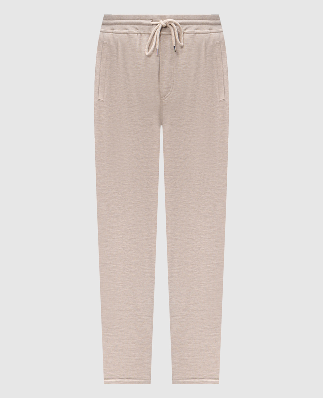 Beige melange cashmere and silk sweatpants Brunello Cucinelli