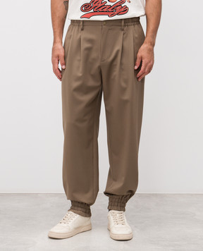Dolce&Gabbana Khaki wool joggers GP13VTFUBGC