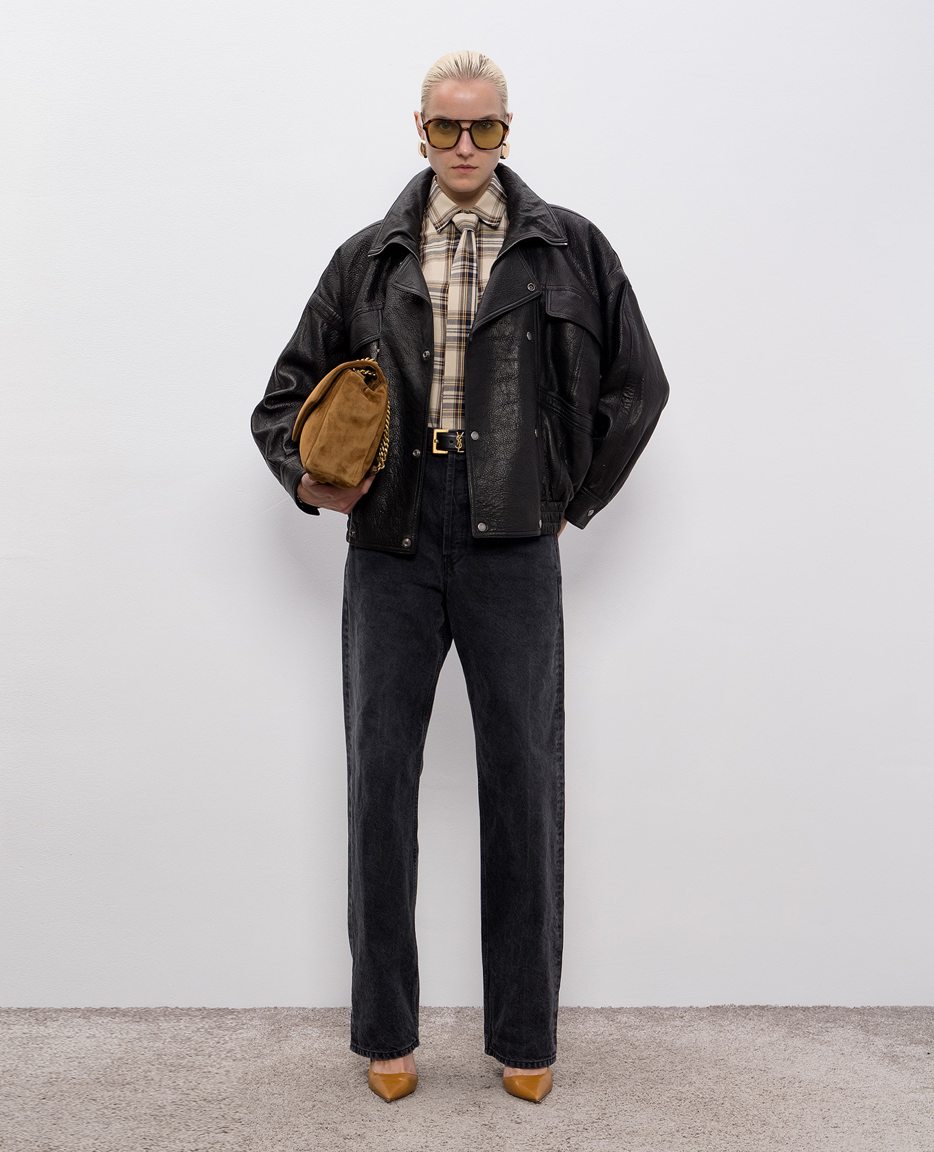 

Beige checkered shirt Saint Laurent