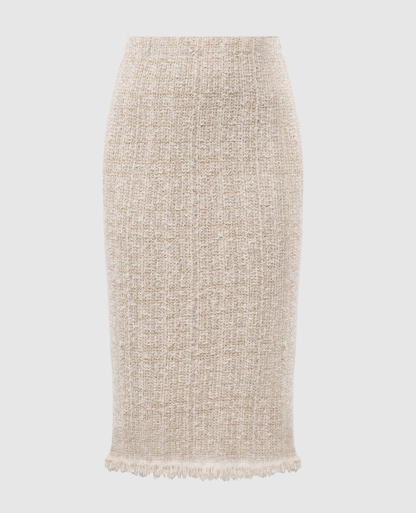 

Beige tweed midi skirt with lurex Twinset