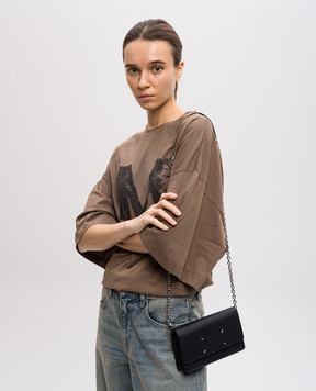 Maison Margiela Black leather wallet bag with emblem SA3UI0008P4455