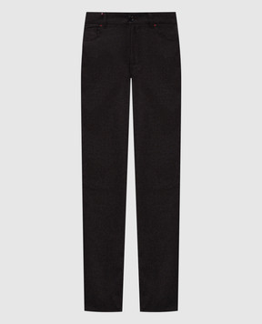 ISAIA Brown wool and cashmere pants PNN005P9040