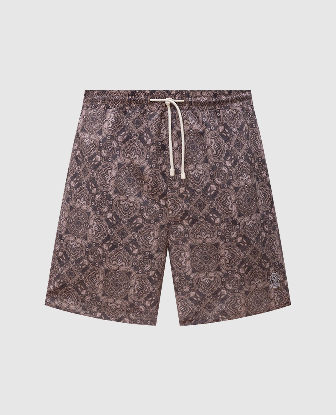 

Green Paisley Print Swim Shorts with Embroidered Logo Emblem Brunello Cucinelli, Burgundy