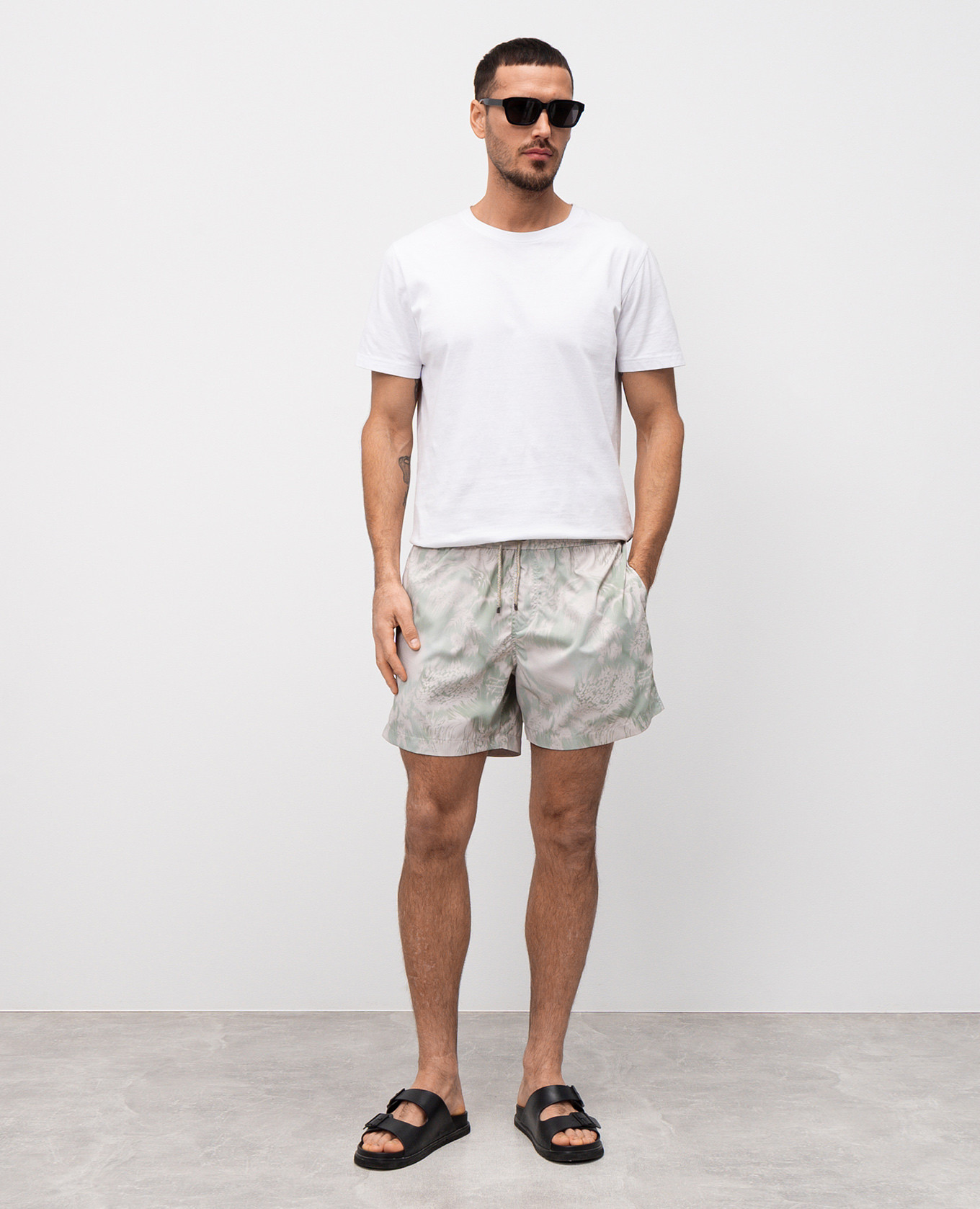 

Green printed swim shorts Agnona