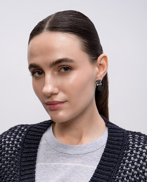 Peserico Gray Congo earrings with a monil chain S35458C0CC484